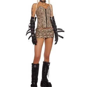 Namilia Belt Buckle Mini Skirt and top - Snake size XS